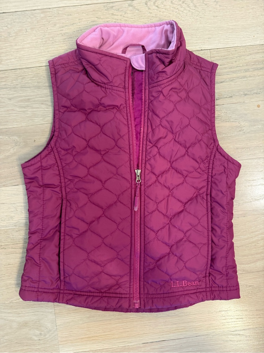 L.L.Bean Quilted Vest in Raspberry Pink